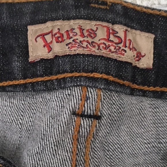 𝅺VINTAGE Paris Blues Faded Black Flare Bottom Jeans Juniors 11 - Picture 7 of 9